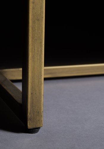 DUTCHBONE Klasse sknk, Lav, m. 4 lger og 2 hylder - brun sildeben MDF og guld stl