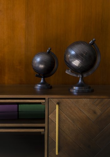 DUTCHBONE Klasse sknk, Lav, m. 4 lger og 2 hylder - brun sildeben MDF og guld stl