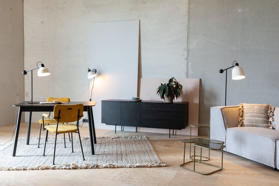 ZUIVER Travis sknk, m. 2 lger og 3 skuffer - sort egefinér og stl