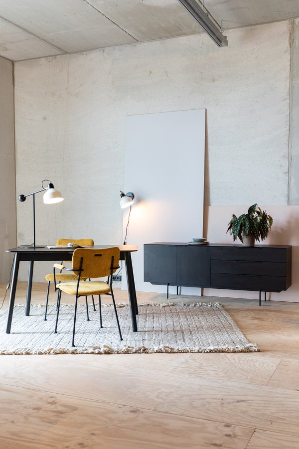 ZUIVER Travis sknk, m. 2 lger og 3 skuffer - sort egefinér og stl