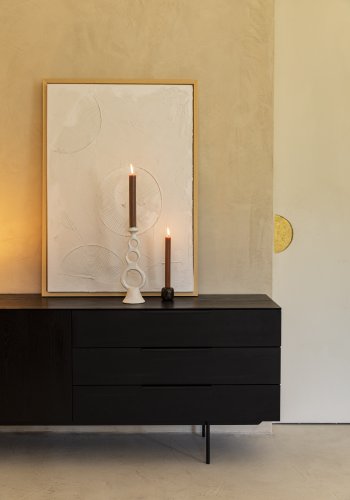 ZUIVER Travis sknk, m. 2 lger og 3 skuffer - sort egefinér og stl