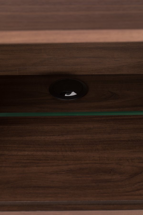 ZUIVER Barbier TV-bord, m. 2 skydelger - brun valnddefinér og gummitr (120x40)