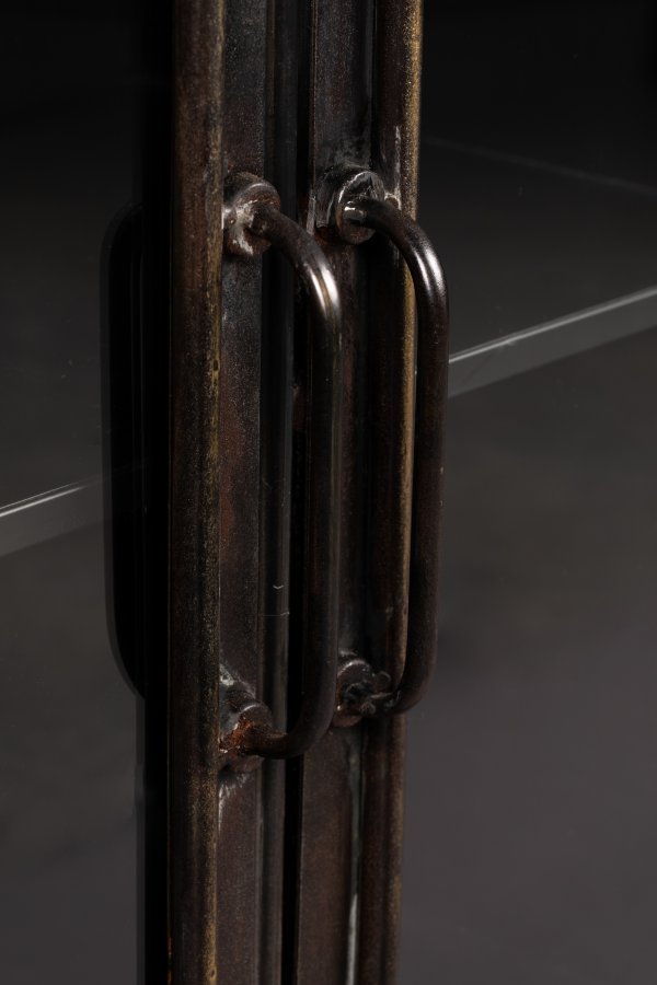 DUTCHBONE Denza sknk, m. 2 glaslger og 1 hylde - sort strygejern