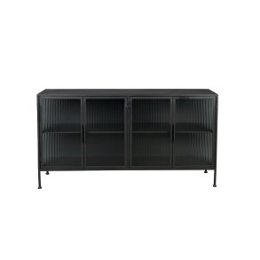 DUTCHBONE Boli sknk, Lav, m. 4 lger og 2 hylder - glas og sort strygejern