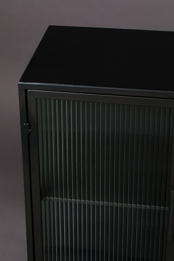 DUTCHBONE Boli sknk, Lav, m. 4 lger og 2 hylder - glas og sort strygejern