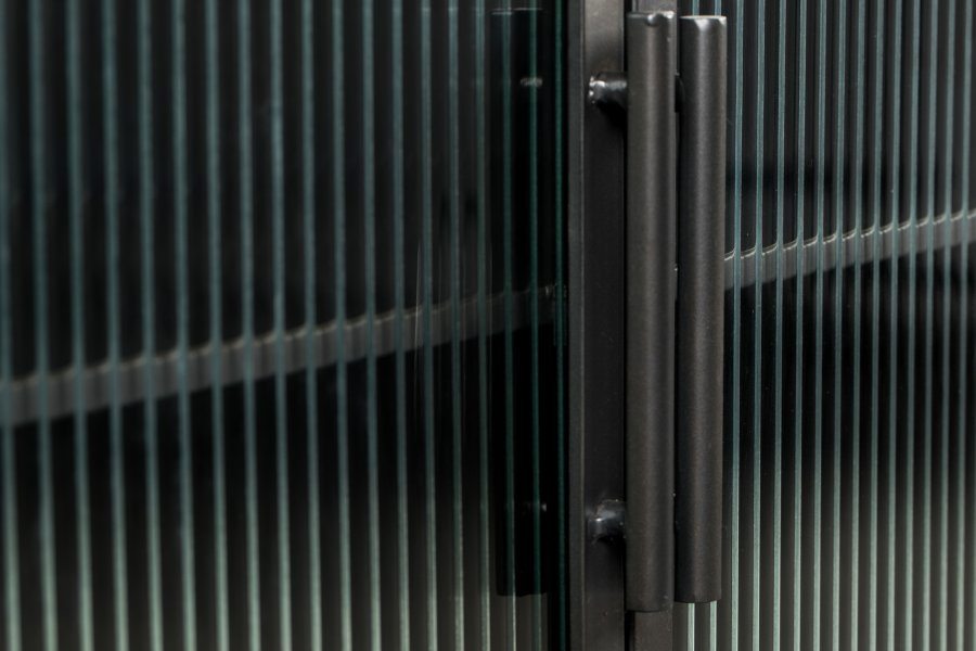 DUTCHBONE Boli sknk, Lav, m. 4 lger og 2 hylder - glas og sort strygejern