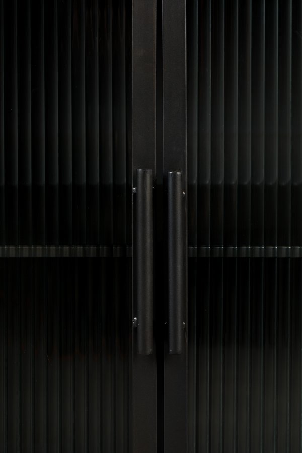 DUTCHBONE Boli sknk, Lav, m. 4 lger og 2 hylder - glas og sort strygejern