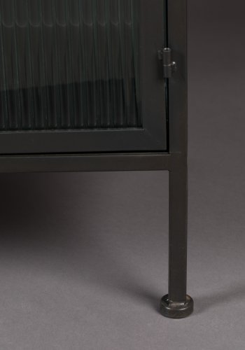 DUTCHBONE Boli sknk, Lav, m. 4 lger og 2 hylder - glas og sort strygejern