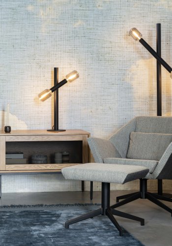 ZUIVER Hardy sknk, m. 2 mesh skydelger - natur finér og jern