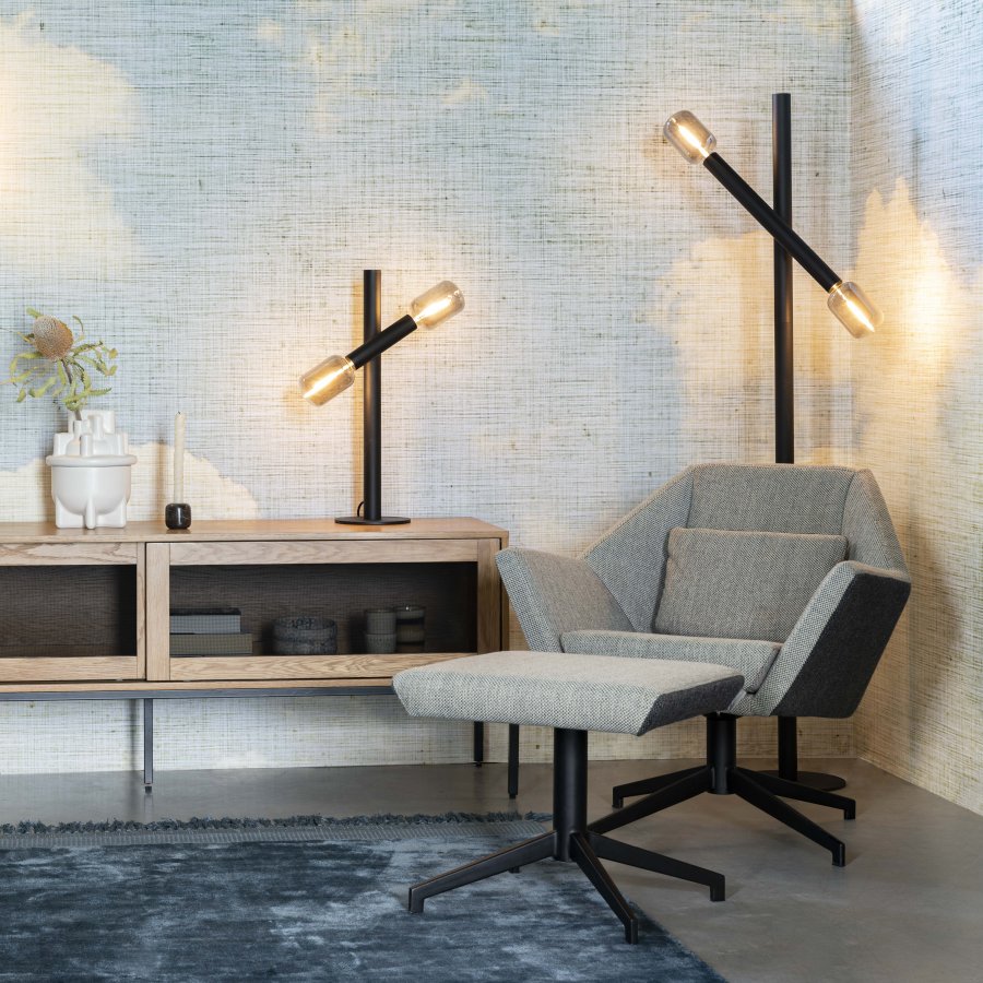 ZUIVER Hardy sknk, m. 2 mesh skydelger - natur finér og jern