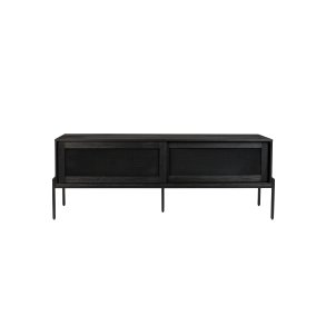 ZUIVER Hardy sknk, m. 2 mesh skydelger - sort finér og jern