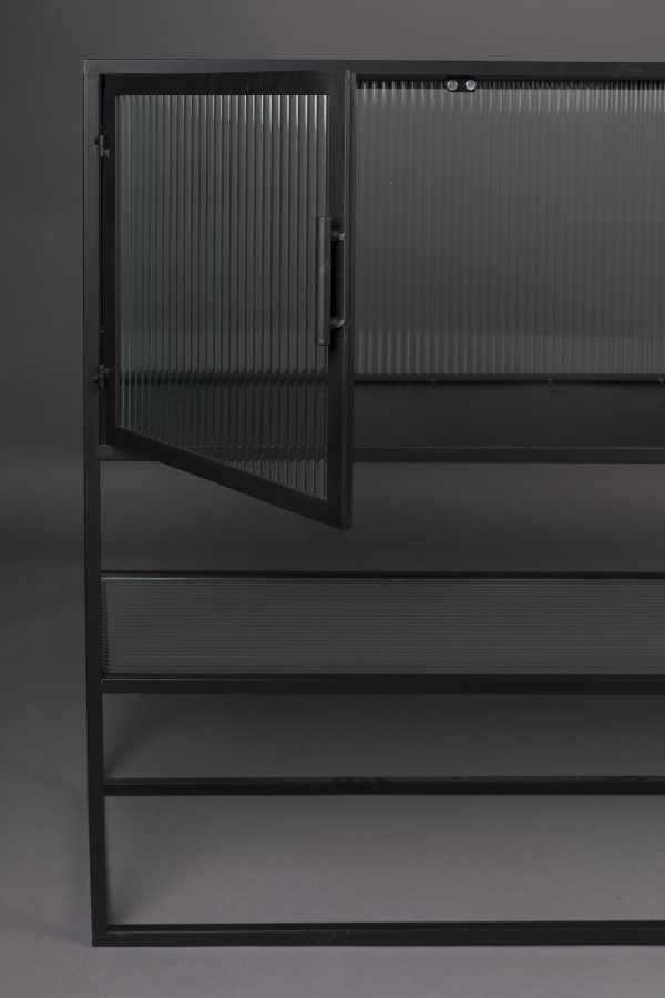 DUTCHBONE Boli sknk, hj, m. 4 lger og 2 hylder - glas og sort strygejern