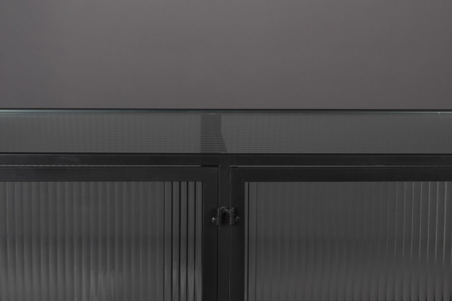 DUTCHBONE Boli sknk, hj, m. 4 lger og 2 hylder - glas og sort strygejern