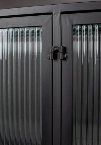 DUTCHBONE Boli sknk, hj, m. 4 lger og 2 hylder - glas og sort strygejern