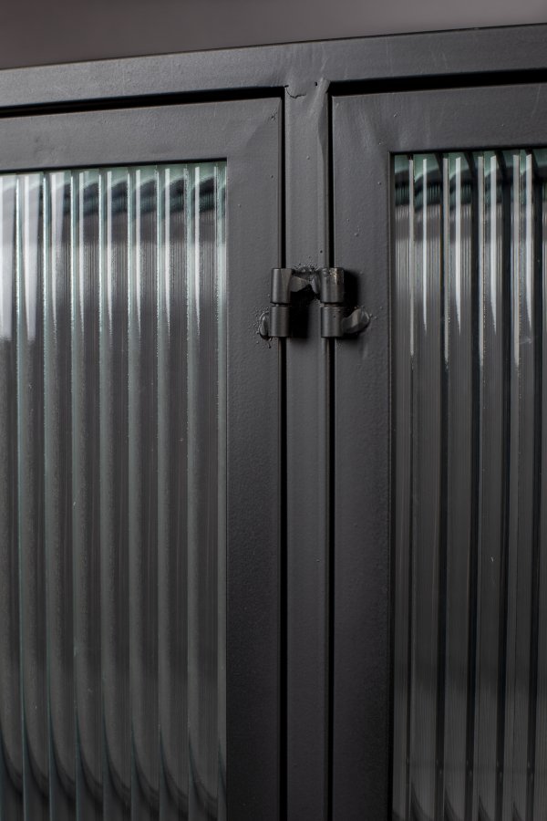 DUTCHBONE Boli sknk, hj, m. 4 lger og 2 hylder - glas og sort strygejern