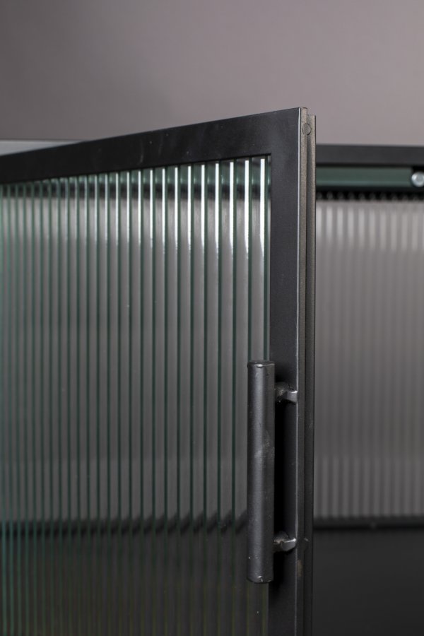 DUTCHBONE Boli sknk, hj, m. 4 lger og 2 hylder - glas og sort strygejern