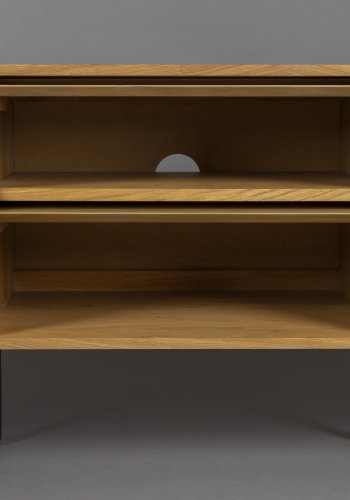 DUTCHBONE Klasse TV-bord, Lav, m. 4 lger og hylder - natur sildeben egetr og sort stl