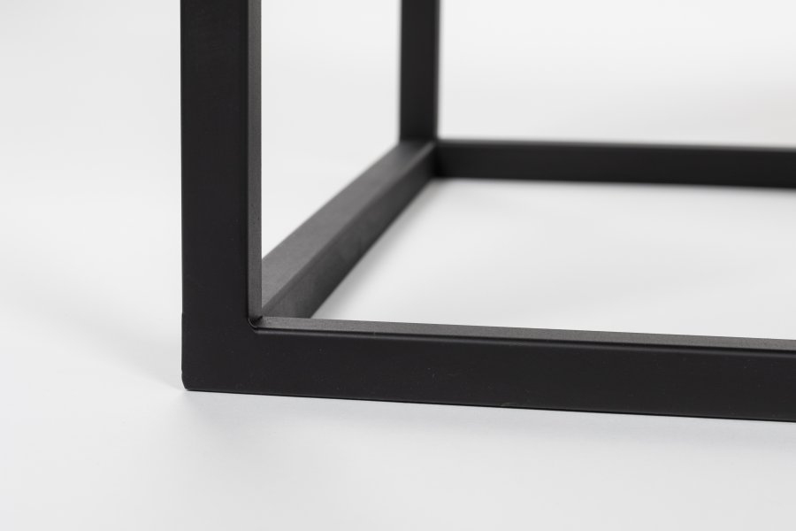 WHITE LABEL LIVING Guuji sknk, m. 2 lger, 3 skuffer, hylder - rattan og sort askefinérjern