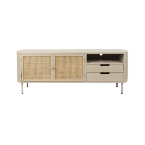  White Label Living  WHITE LABEL LIVING Amaya sknk, m. 2 lger og 2 skuffer - rattan og beige MDst
