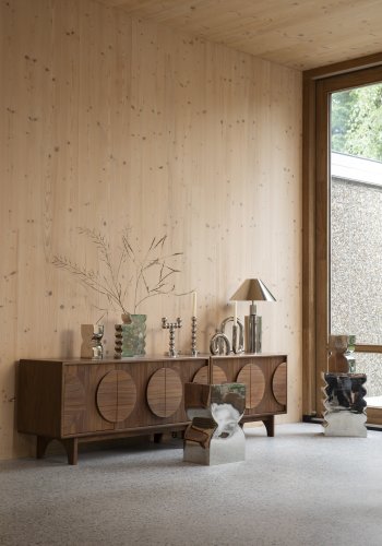 ZUIVER Groove sknk, m. 3 lger - brun valnddefinér og asketr