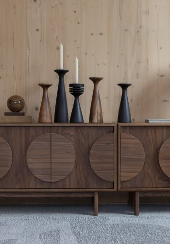 ZUIVER Groove sknk, m. 3 lger - brun valnddefinér og asketr