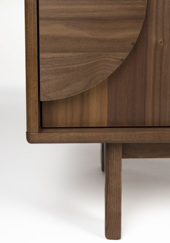 ZUIVER Groove sknk, m. 2 lger - brun valnddefinér og asketr