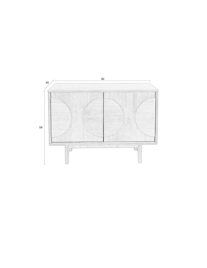 ZUIVER Groove sknk, m. 2 lger - brun valnddefinér og asketr