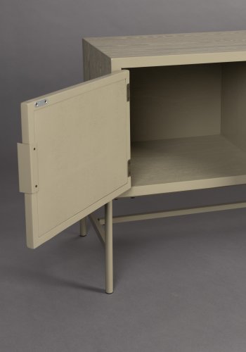 DUTCHBONE Yasu sknk, m. 2 lger, 1 rum og 1 skuffe - natur rattan og beige tr/jern