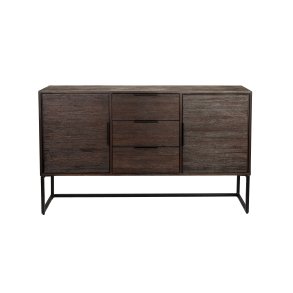 WHITE LABEL LIVING Webster sknk Hj, m. 2 lger og 3 skuffer - brun genbrugsteak og jern