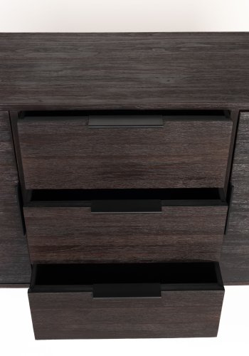 WHITE LABEL LIVING Webster sknk Hj, m. 2 lger og 3 skuffer - brun genbrugsteak og jern