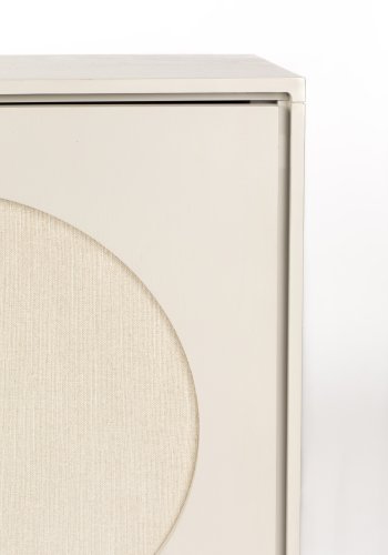 ZUIVER Twin sknk, m. 2 lger og 2 hylder - gr stof og akacietr