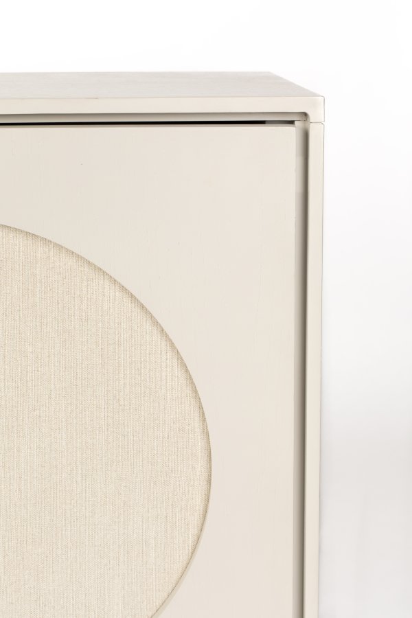 ZUIVER Twin sknk, m. 2 lger og 2 hylder - gr stof og akacietr