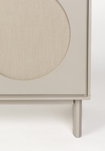 ZUIVER Twin sknk, m. 2 lger og 2 hylder - gr stof og akacietr