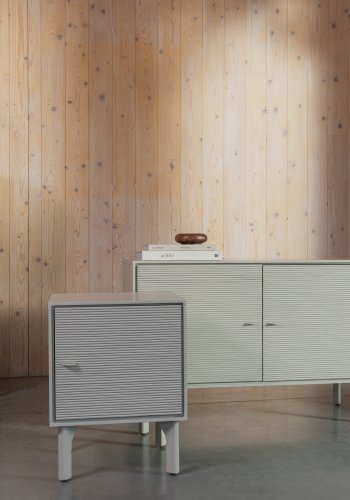 ZUIVER Morning sknk, m. 2 lger og 2 hylder - gr rattan/MDF/akacietr