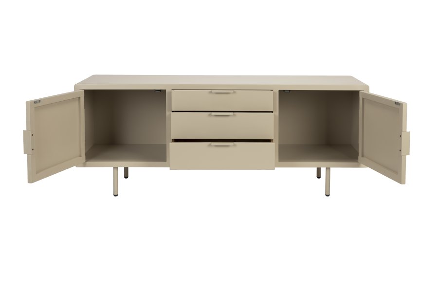 WHITE LABEL LIVING Kos sknk, m. 2 lger og 3 skuffer - beige MDF og metal