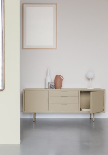 WHITE LABEL LIVING Kos sknk, m. 2 lger og 3 skuffer - beige MDF og metal