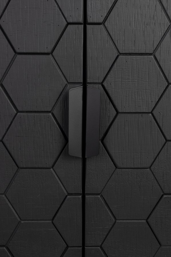 WHITE LABEL LIVING Linc Low sknk, m. 4 lger - sort grantr og sort jern