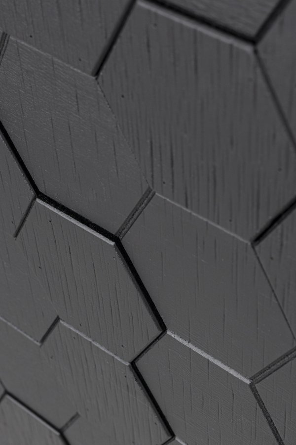 WHITE LABEL LIVING Linc Low sknk, m. 4 lger - sort grantr og sort jern