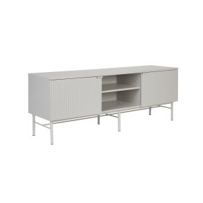 WHITE LABEL LIVING Cayo Lav TV-bord, m. 2 lger og 3 hylder - hvid MDF og hvid jern (155x40)