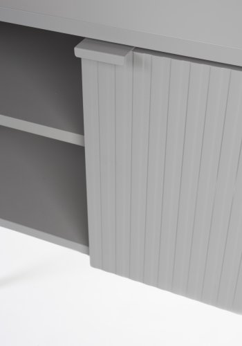 WHITE LABEL LIVING Cayo Lav TV-bord, m. 2 lger og 3 hylder - hvid MDF og hvid jern (155x40)