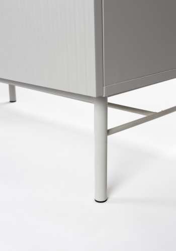 WHITE LABEL LIVING Cayo Lav TV-bord, m. 2 lger og 3 hylder - hvid MDF og hvid jern (155x40)