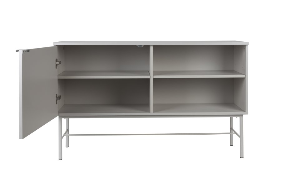 WHITE LABEL LIVING Cayo Hj sknk, m. 1 lge og 2 hylder - hvid MDF og hvid jern