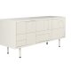 WHITE LABEL LIVING Funk TV-bord, m. 3 lger og 1 hylde - offwhite MDF og metal (120x40)