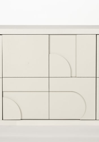 WHITE LABEL LIVING Funk TV-bord, m. 3 lger og 1 hylde - offwhite MDF og metal (120x40)