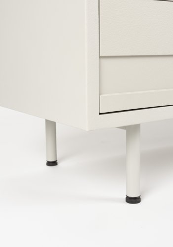 WHITE LABEL LIVING Funk TV-bord, m. 3 lger og 1 hylde - offwhite MDF og metal (120x40)