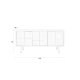 WHITE LABEL LIVING Funk TV-bord, m. 3 lger og 1 hylde - offwhite MDF og metal (120x40)