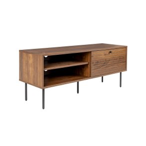 WHITE LABEL LIVING Stripes Lav TV-bord, m. 1 lge og 2 hylder - brun MDF og jern (120x40)