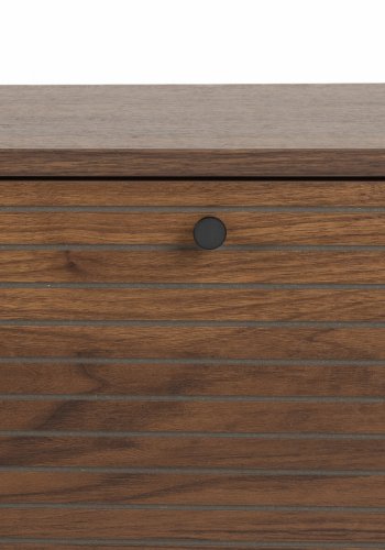 WHITE LABEL LIVING Stripes Lav TV-bord, m. 1 lge og 2 hylder - brun MDF og jern (120x40)