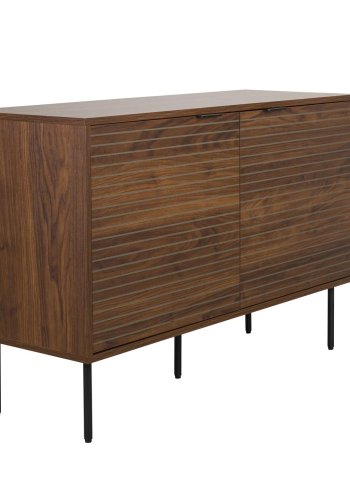 WHITE LABEL LIVING Stripes Hj sknk, m. 2 lger og 2 hylder - brun MDF og jern