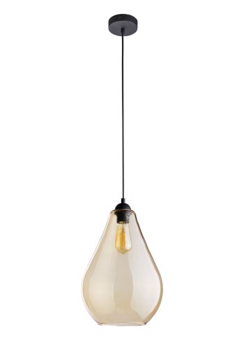 TK Fuente loftlampe - rav glas og sort metal
